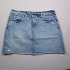 Vintage Polo Ralph Lauren Jeans Gigi Mini Skirt 8 Raw Hem Distressed Denim Y2k