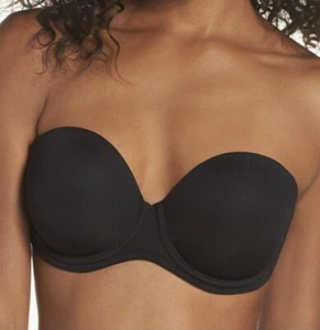 WACOAL 854119 RED CARPET FULL BUSTED STRAPLESS BLACK BRA SIZE 36B - Picture 1 of 4