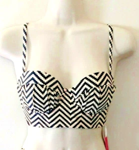 Top de bikini marrón tostado a rayas traje de baño traje de baño Xhilaration XSmall - Imagen 1 de 2