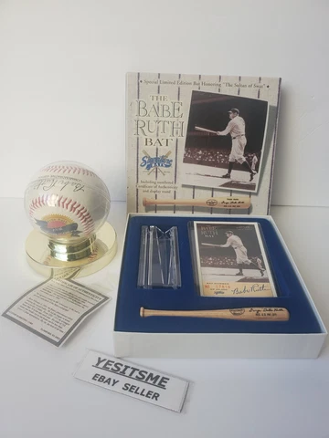 The Babe Ruth Bat By Signature Bats & 100th Anniversary Commemorative Ball Cover