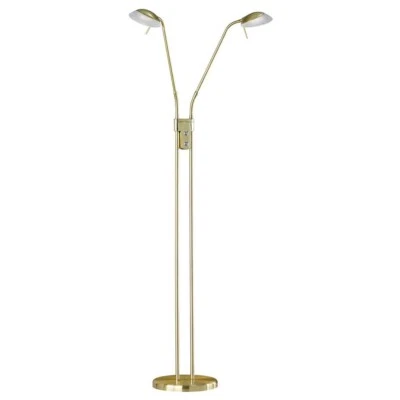 FISCHER LEUCHTEN Stehlampe Stehleuchte Touchdimmer Wohnzimmerleuchte messing LED 2 flammig 160cm