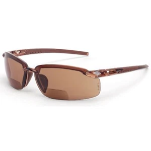 Crossfire ES5 Bifocal Safety Glasses with Crystal Brown Frame and HD Brown Lens - Picture 1 of 4