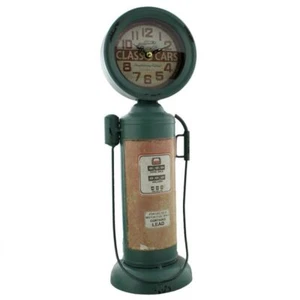 Large Metal Vintage Garage Gas Petrol Pump Quartz Mantel Clock Retro Home Decor - Picture 1 of 1