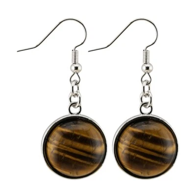 Circular Earrings Fashionable Natural Stone Crystal Earrings Fishhook Earrings - Image 1 of 4