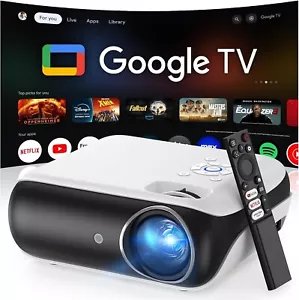 WiFi & Bluetooth Enabled Google TV Projector - 4K Support, Perfect for Movies - Picture 1 of 11