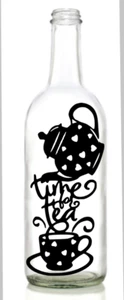 Vinyl Decal Sticker for Wine bottle ALICE IN WONDERLAND TIME FOR TEA  - Picture 1 of 2