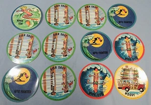 12 VINTAGE 1960er A&W Root Beer 6" Surfen Surf Aufkleber Abziehbild Lot Santa Monica CA - Bild 1 von 4