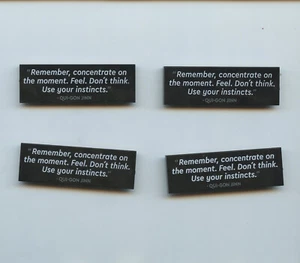 Star Wars LEGO x 4 Black Tile 2 x 6 Qui-Gon Jinn Quotation Pattern TPM - Picture 1 of 1