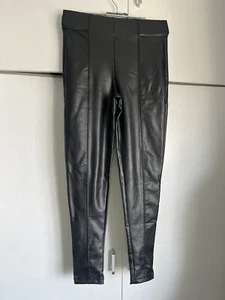 Womens Marks and spencers size 10 faux leather black trousers - Picture 1 of 9
