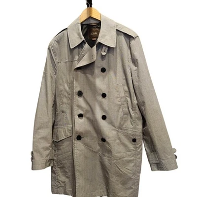 Tasso Elba Men's Light Gray Trench Coat Large EUC Business Career - Image 1 of 4