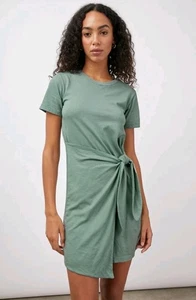 Rails Edie Kurzarm Agave grün Faux Wickel T-Shirt Midikleid Größe Large - Bild 1 von 10