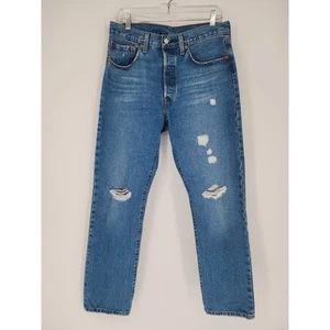 Pantalones de mezclilla Levi's Distressed Button Fly azules para hombre talla 30x30 - Imagen 1 de 9