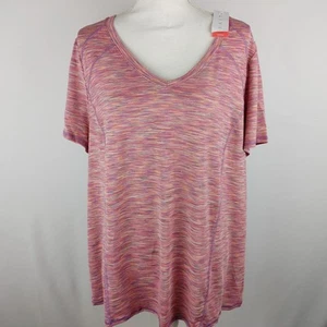 Lane Bryant Livi 18/20 Pink Multicolor Active Workout Athleisure Tee Top T Shirt - Picture 1 of 13