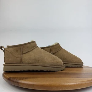Botas cómodas Ugg Classic Ultra Mini tostadas forradas de piel de oveja para mujer talla 8 M usadas en excelente estado - Imagen 1 de 10