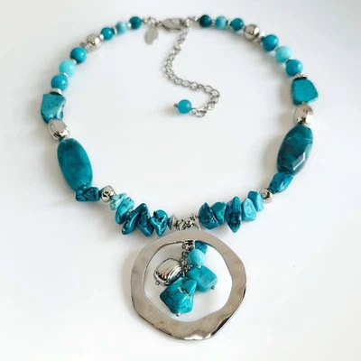 New 18" Chicos Boho Pendant Statement Necklace Chic Women Party Vacation Jewelry - Image 1 of 4