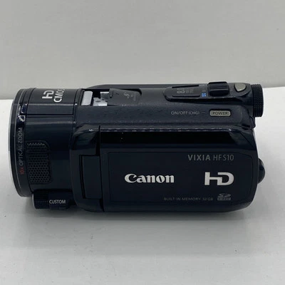 Canon VIXIA HF S10 Full HD 1080p AVCHD 32GB Flash Camcorder 10x PARTS REPAIR - Image 1 of 4