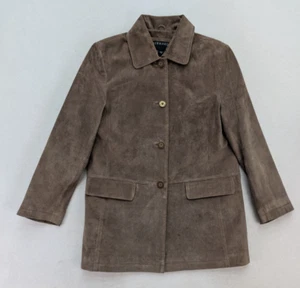 Bernardo Women's Suede Leather Jacket Size PM Brown - Picture 1 of 24