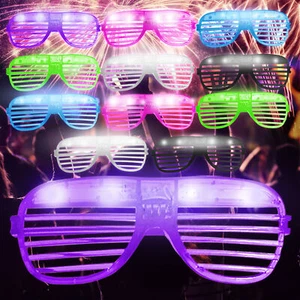 6-24 Flashing Party Glasses | LED Light Up Glow Neon Shutter Shades Disco Rave - Afbeelding 1 van 6