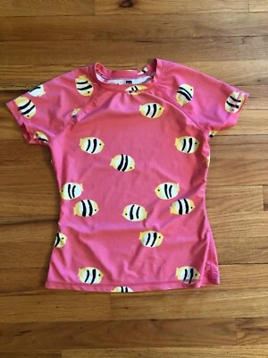 Camisa de Natación Tea Collection Rashguard Angel Fish Coral SPF Niñas Talla 12 Foto 1 de 2