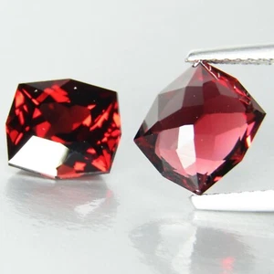 5.97Cts Natural Perfect Cushion Custom Cut Rhodolite Garnet 8.5X7.5mM Pair - Picture 1 of 3