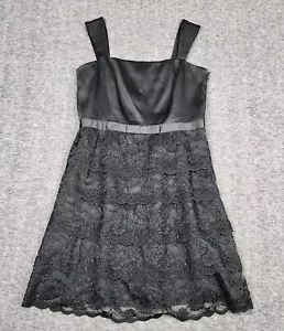 Arthur S Levine Dress Womans 12 Tahari Satin Lace Mini LBD Party Trendy Capsule - Picture 1 of 14
