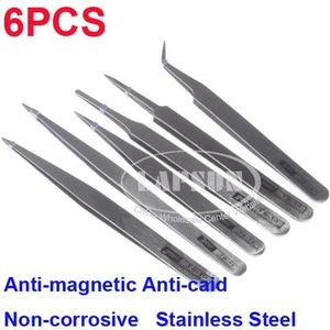 6PCS Industrial Stainless Steel Tweezer Nipper Maintenance Set Tools TS10-TS15 A - Picture 1 of 1