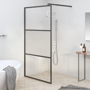 Walk-in Shower Wall 100x195  Half Frosted  Glass P9B4 - Picture 1 of 7