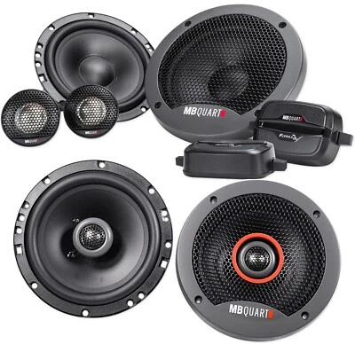 Pair MB QUART FSB216 6.5" 280 Watt Component Speakers+(2) 6.5" Coaxial Speakers