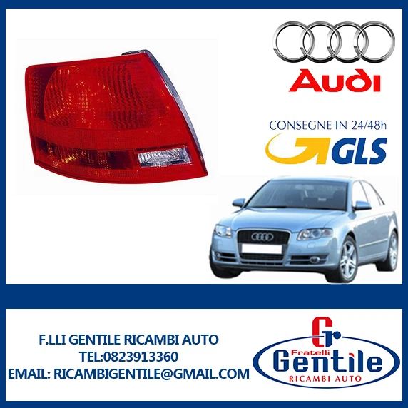 AUDI A4 2004 - 2007 FANALE POSTERIORE ESTERNO SINISTRO ROSSO STATION WAGON - Immagine 1 di 1