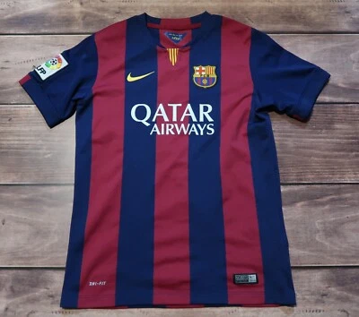 ⚽Nike Football Shirt FC Barcelona Home Soccer Jersey 2014/15 Barca, Boy`s Size L - Image 1 of 4