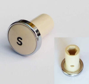 Vintage & Classic Car Chrome Rimmed Cream Starter Knob, Wolseley MG Alvis - Picture 1 of 1
