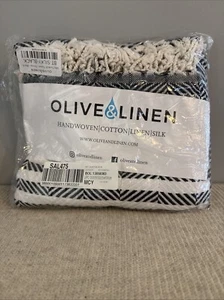 Olive & Linen Mila Turkish Towel / Throw Black 🧿 - Picture 1 of 2