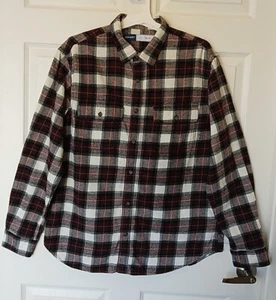 Camicia di flanella a quadri Old Navy uomo vestibilità regolare Burgandy L - Foto 1 di 4
