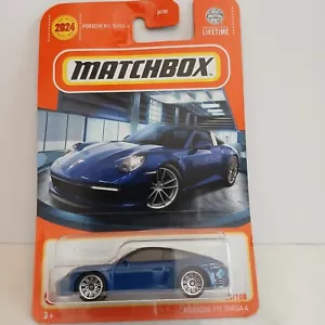 PORSCHE 911 TARGA 4 MATCHBOX 60/100 BLUE 2024 NEW MODEL - Picture 1 of 3