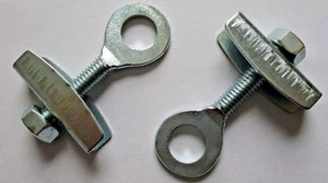 Par de ajustadores de tensor de cadena para bicicleta 3/8" 10 mm eje Fixie BMX bicicletas de la vieja escuela - Imagen 1 de 1