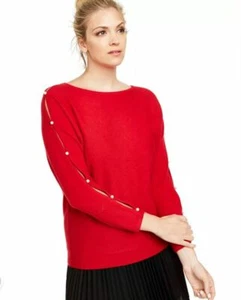 Charter Club Cashmere Split-Sleeve Sweater Red Size:XS - Picture 1 of 1