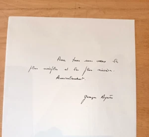 KÜNSTLERBRIEF HANDSCHRIFTLICHES WORT DES MALERS GEORGES AYATS UM 1990 - Bild 1 von 1