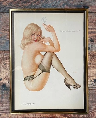 Vintage 1970s Vargas Girl Art Poster – Retro Pinup Print 24x36 Inch - Image 1 of 2