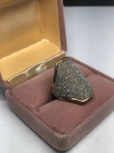 Kupfer Strass Ring Glitzer groß verstellbar Cocktailring Größe 8 Versand - Bild 1 von 5