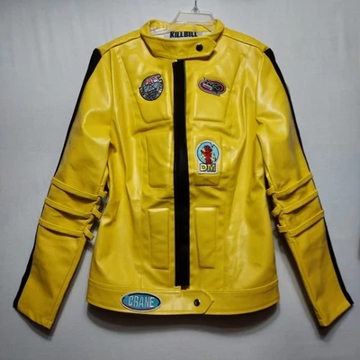 Kill Bill Vol I &II Miramax Uma Costume Giacca Ecopelle Giallo Con Bordo Tg Sm - Immagine 1 di 4