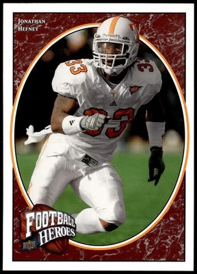 Jonathan Hefney 2008 Upper Deck Heroes #162 Rookie Tennessee Volunteers - Image 1 of 2