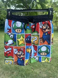 Nintendo Super Mario Mesh Lined Boys Swim Trunks | XS (4-5) | Mario, Donkey Kong - Picture 1 of 4