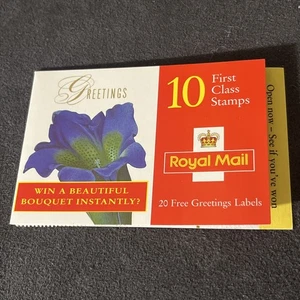 1997 - 10 FLOWERS & ORCHID FIRST CLASS STAMPS & 20 GREETING LABELS IN A BOOKLET - Picture 1 of 4