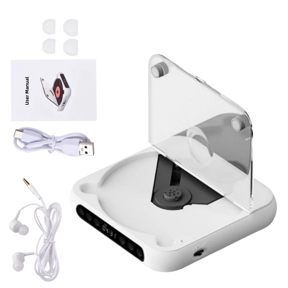 5V2A Bluetooth 5.3 Multi-function CD Player W/Wired Earphone CD/USB/3.5mm AUX - Image 1 of 4