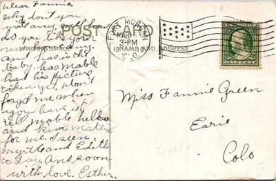 GOLDPATH: US postcard 1915 Fort Morgan, CO machine cancel CV885_P22 - Image 1 of 2