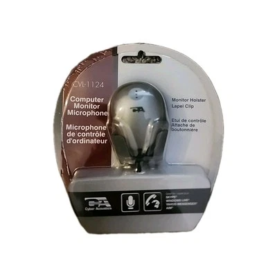 Cyber Acoustics CVL-1124 Computer Monitor Cable Consumer Lapel 3.5mm Microphone - Image 1 of 4