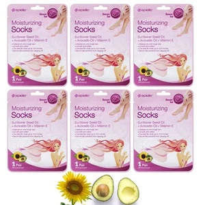 6 pares de calcetines hidratantes spa para pies tratamiento en el hogar aguacate piel pies secos callo - Imagen 1 de 1