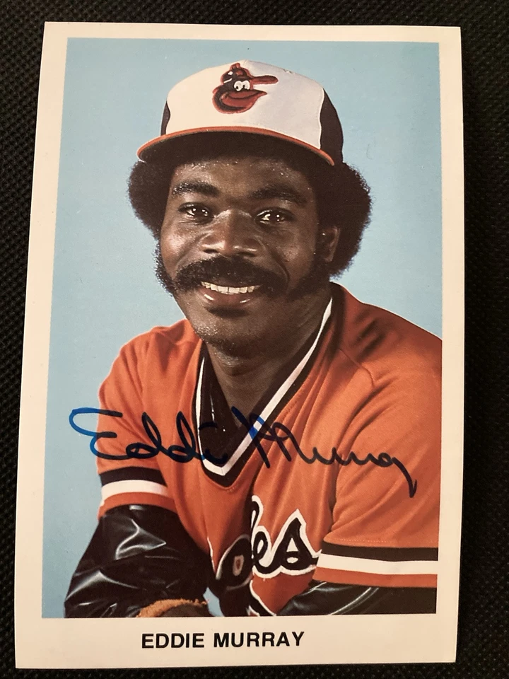 Autographed 1981 Eddie Murray Baltimore Orioles Official Team Postcard Mint Rare - Image 1 of 4
