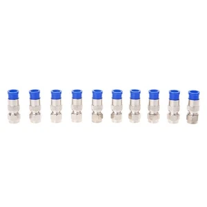 10Pcs RG6 RG59 F Compression Connectors Coaxial Coax Cable Fitting Tools O-Ring - Picture 1 of 8