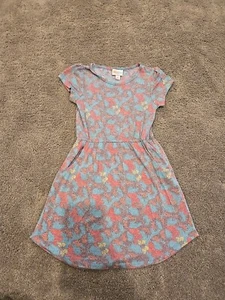 Kids Girls LuLaRoe Short Sleeve Dress Size 6 Butterfly Print & Pockets - Picture 1 of 7